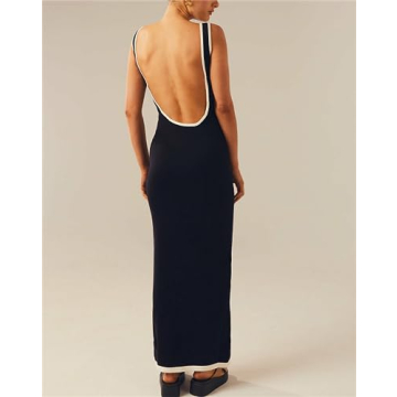 Yuemengxuan Backless Lace-up Maxi Dress for Women