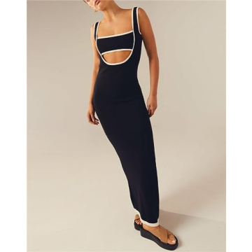 Yuemengxuan Backless Lace-up Maxi Dress for Women