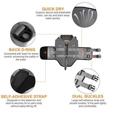 Dog Life Jacket Swimming Vest - Shark Design & Safety Handle