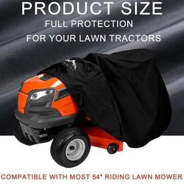 Himal Outdoors Lawn Mower Cover -Tractor Cover Fits Decks up to 54" Heavy Duty Protector 420D Polyes...
