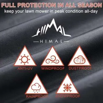 Himal Outdoors Lawn Mower Cover -Tractor Cover Fits Decks up to 54" Heavy Duty Protector 420D Polyester Oxford, Solar Radiation Protection Universal Fit with Drawstring