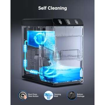Ice Makers Countertop Nugget for Home Kitchen 37LBS, Pebble Counter Top Ice Machine, Mini Small Ice Maker,Portable Sonic Chewable Pellet Soft Icemaker, LED Maquina de Hielo Tabletop Self Cleaning
