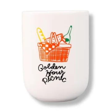 ban.do Fresh Linen Scented Candle - Elegant Ceramic Vessel for Golden Hour Ambiance