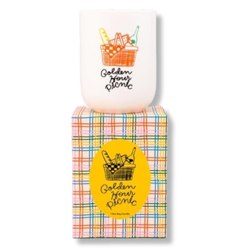 ban.do Fresh Linen Scented Candle Elegant Ceramic Vessel