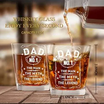 Dad Gifts for Fathers Day,Gifts for Dad,Dad Gifts from Daughter Men's Bar Accessories,Cool Gifts for Dad Exquisite Dad Whiskey Decanter Gift Set