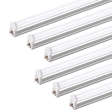 Barrina T5 LED Shop Light (6 Pack) - 2200lm, 4FT, Super Bright White, Utility Lighting