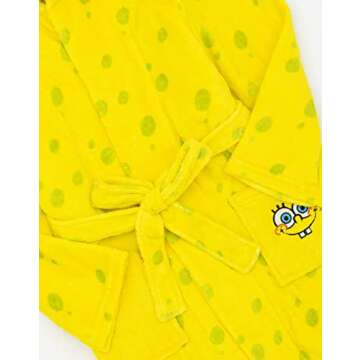SpongeBob SquarePants Dressing Gown Kids Yellow Character Pjs Robe