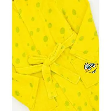 SpongeBob SquarePants Dressing Gown Kids Yellow Character Pjs Robe