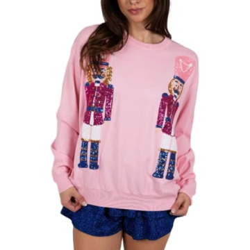 LILTWIST Christmas Sweatshirts for Women Sequin Holiday Nutcracker Long Sleeve Shirts Ugly Christmas...