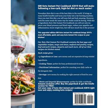 600 Keto Diet Instant Pot Cookbook #2019: 5 Ingredients Keto Diet Recipes, Keto Instant Pot Recipes ...
