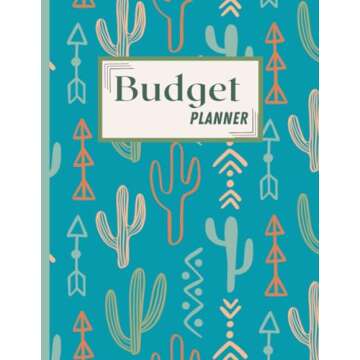 Simple Monthly Finances Budget Planner Cactus Theme: Budgeting Workbook Undated 12 Month Tracker to ...