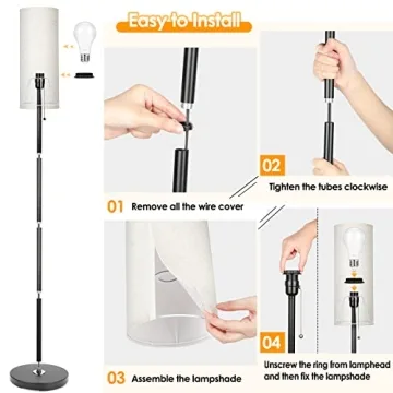 Coucrek Modern LED Floor Lamp with 3 Color Temperatures