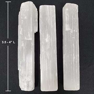 New Age Imports, Inc.® ~ Premium Quality Selenite Sticks 4". Great for Wicca, Reiki, Healing, Metap...