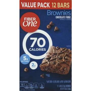 Fiber One 70 Calorie Brownies, Chocolate Fudge, Snack Bars, Value Pack, 12 Bars, 10.6 oz