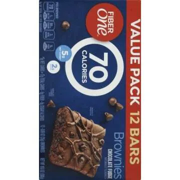 Fiber One 70 Calorie Brownies, Chocolate Fudge, Snack Bars, Value Pack, 12 Bars, 10.6 oz