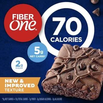 Fiber One 70 Calorie Brownies, Chocolate Fudge, Snack Bars, Value Pack, 12 Bars, 10.6 oz