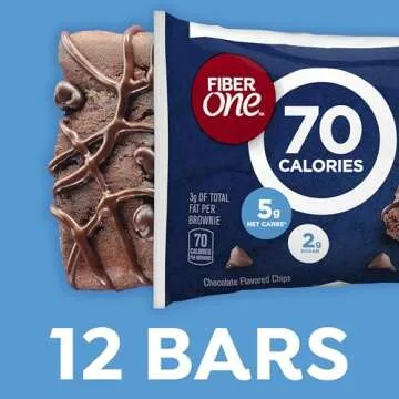 Fiber One 70 Calorie Brownies, Chocolate Fudge, Snack Bars, Value Pack, 12 Bars, 10.6 oz