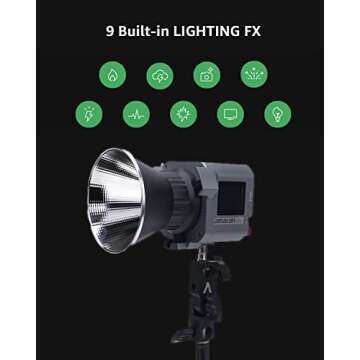 Aputure amaran COB 60xS Video Lighting amaran 60x Upgrade bi-Color Bowens Mount Point-Source LED Studio Light, SSI (D56) of 87, 33,300 lux @ 1m,App Control,9 Lighting FX (amaran 60x S)