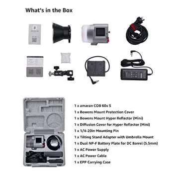 Aputure amaran COB 60xS Video Lighting amaran 60x Upgrade bi-Color Bowens Mount Point-Source LED Studio Light, SSI (D56) of 87, 33,300 lux @ 1m,App Control,9 Lighting FX (amaran 60x S)