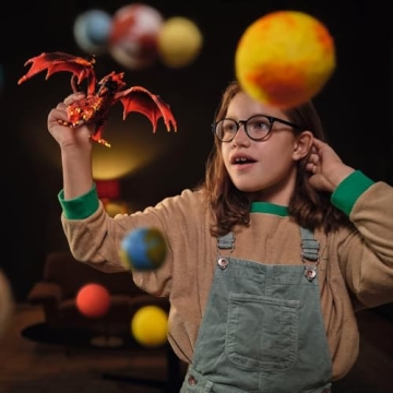 Lava Dragon Figurine - Moveable Wings, Perfect Toy for Kids