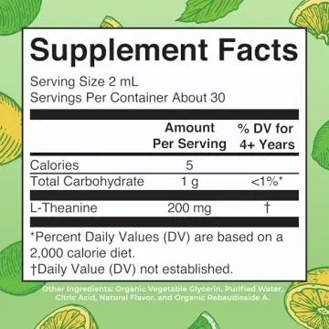 L-Theanine 200mg Drops Mood Sleep Support Vegan Non-GMO