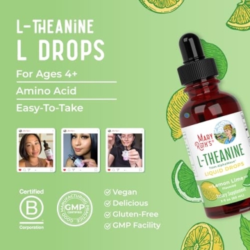 L-Theanine 200mg Drops Mood Sleep Support Vegan Non-GMO