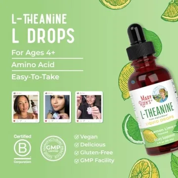 L-Theanine 200mg Drops Mood Sleep Support Vegan Non-GMO