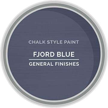 General Finishes MFBP Chalk Paint, 1 Pint, Fjord Blue - Elegant, Durable Finish for Your Furniture