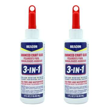 Twin-Pack of Beacon Fabri-Tac Permanent Adhesive, 4 Ounce The Glue Gun in A Bottle ! (Original Versi...