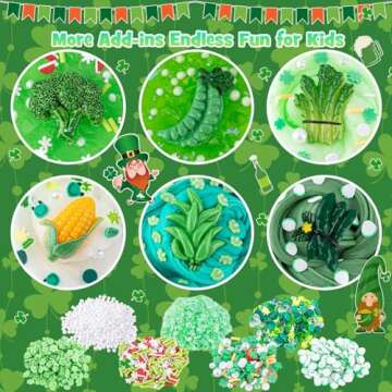 6 Packs Gradient Green Slime Kit - Cloud Slime, Butter Slime & Clear Slime, Crunchy Slime for Kids w...