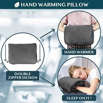 PAVILIA Travel Blanket Pillow, Soft Airplane Blanket 2-in-1 Combo Set, Plane Blanket Compact Packable, Flight Essentials Car Pillow, Travelers Gifts Accessories, Luggage Backpack Strap, 60x43 Gray