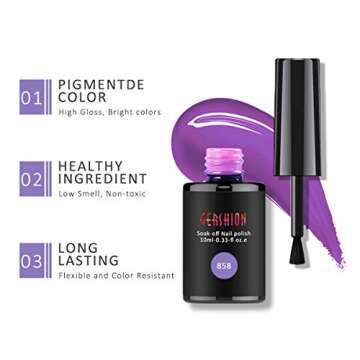 GERSHION Gel Nail Polish Nude, Nail Gel Polish Set Soak Off UV LED Required Gel Polish Kit Gel Nail Polish 10ml 6 Bottles Natural Colors DIY Salon Nail Art Starter Gift Box H-03