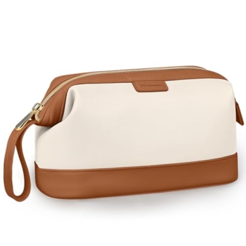 Wedama Makeup Bag - PU Leather Cosmetic Organizer, Large Capacity for Women