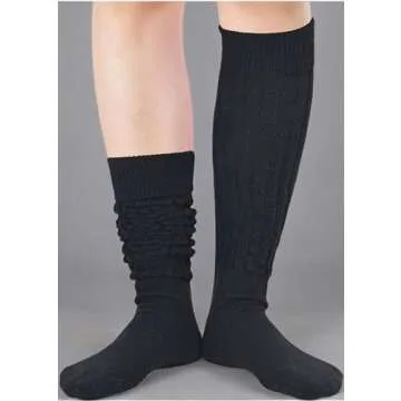 Zmart Black Slouch Socks for Women, Tall Black Stack Scrunch Socks