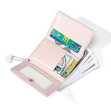 AOSIFIEL Wallet for Women Small Size Wallets Travel Wallet Mini Wallet Leather for Lady Teen Girl Kid Wallet Cute Wallet trifold Card Holder