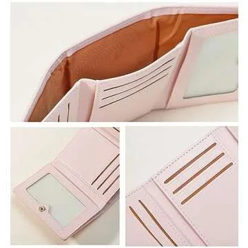 AOSIFIEL Wallet for Women Small Size Wallets Travel Wallet Mini Wallet Leather for Lady Teen Girl Kid Wallet Cute Wallet trifold Card Holder