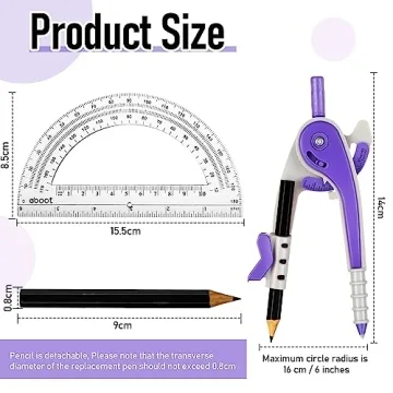 EBOOT Geometry Math Set - Compass & Protractor (Purple)