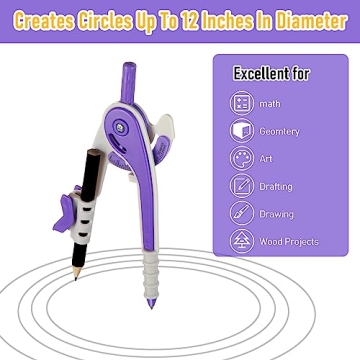 EBOOT Geometry Math Set - Compass & Protractor (Purple)