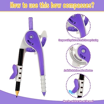 EBOOT Geometry Math Set - Compass & Protractor (Purple)