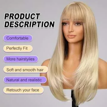 KOME Blonde Highlight Layered Wig for Women | Style & Fun