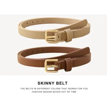 HOTWILL Women's 4 Pack Skinny Belts for Every Occasion