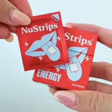 NuStrips Energy | Natural, Instant Energy Strips with 50mg Caffeine, L-Theanine, Vitamin B12 | 30 Energy Strips = 30 Energy Drinks | 5X Faster Absorption