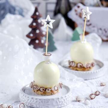 Minisland Big White Star Cocktail Picks | Elegant 5.5 Inch Bamboo Toothpicks for Parties