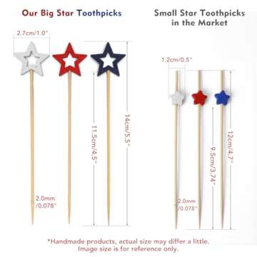 Minisland Big White Star Cocktail Picks for Appetizers