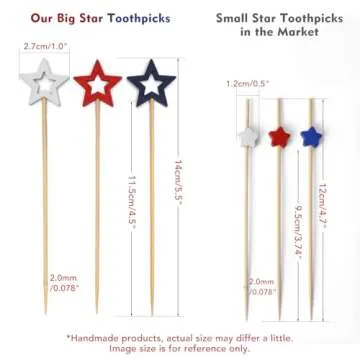 Minisland Big White Star Cocktail Picks for Appetizers