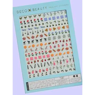Deco Beauty Picnic Nail Stickers - Lightweight & Easy-to-Apply Nail Art with Cute & Trendy Designs -...