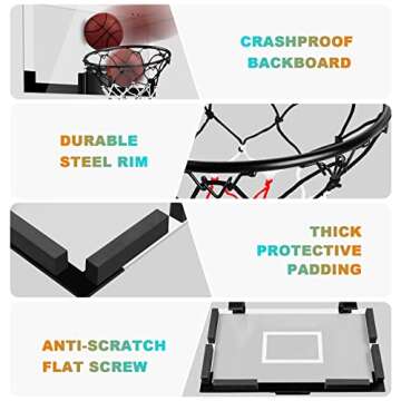 TREYWELL Indoor Basketball Mini Hoop with 3 Balls