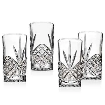 Godinger Highball Drinking Glasses - Set of 4 Elegant Cups