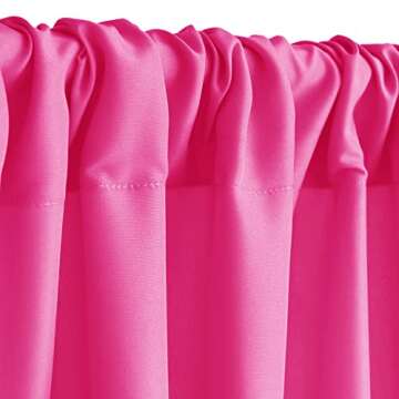 Hiasan Fuchsia Backdrop Curtains for Parties, Polyester Photography Backdrop Drapes for Family Gathe...