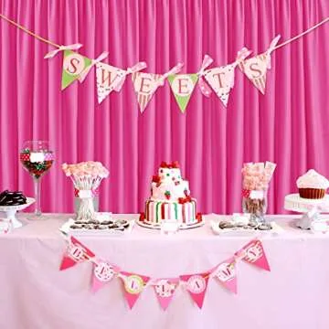 Hiasan Fuchsia Backdrop Curtains for Parties, Polyester Photography Backdrop Drapes for Family Gatherings, Wedding Decorations, 5ftx10ft, Set of 2 Panels